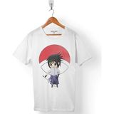 Kendim Seçtim Naruto Sasuke Chibi Uchiha Shippuden Beyaz Erkek Tişört