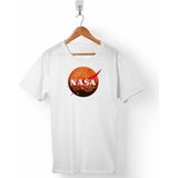 Kendim Seçtim Nasa Mars Gezegen Logosu Cosmos Astronot Erkek Tişört - XS - Beyaz