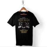 Kendim Seçtim Never Undersestimate An Old Man With A Bicycle Baskılı Siyah Unisex T-Shirt