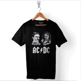 Kendim Seçtim Nikola Tesla Büyüktür Edison Doğru AC DC Akım Baskılı Siyah Unisex T-Shirt