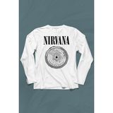 Kendim Seçtim Nirvana Bleach Albüms Rock Musiccircle Plak Uzun Kollu Tişört - 001-Beyaz - XS