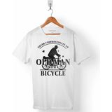 Kendim Seçtim Old Man Bicycle Never Bisiklet Beyaz Erkek Tişört