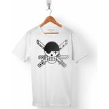 Kendim Seçtim One Piece Zoro Roronoa Logo Beyaz Erkek Tişört