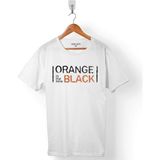 Kendim Seçtim Orange Is The New Black Logo Tv Dizisi Erkek Tişört - Beyaz - Renkli - 2XL