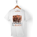 Kendim Seçtim Orange Is The New Black Logo Tv Dizisi Erkek Tişört - Beyaz - Renkli