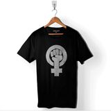 Kendim Seçtim Özgürlük Eylem Güçlü Kadın Hakları Feminizm Baskılı Tişört T-Shirt - Siyah