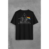 Kendim Seçtim Pink Floyd Carnegıe Hall Dark Side Of The Moon Sırt Ön Baskılı Oversize Tişört T-Shirt - Siyah