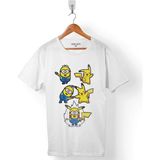 Kendim Seçtim Pokemon Mınıons Pıkamınıon Fusıon Erkek Tişört - Beyaz - Renkli - XS