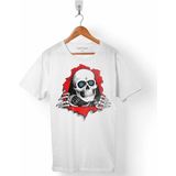 Kendim Seçtim Powell Peralta Skull Kuru Kafa Skeleton Mavi Göz Erkek Tişört - XL - Beyaz