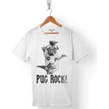 Kendim Seçtim Pug Rock Pugs Dead Metal Musıc Köpek Erkek Tişört - Beyaz - Renkli - XL
