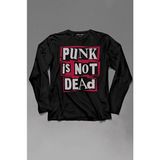 Kendim Seçtim Punk Is Not Dead Rock Grunge Music Müzik Uzun Kollu Tişört Baskılı T-Shirt - 001-Siyah - 2XL