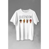 Kendim Seçtim Queendom African Girl Afrikalı Kız Siyahi Kadın Baskılı Tişört T-Shirt Beyaz - 63A-Beyaz