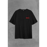 Kendim Seçtim Red Ball 4 Crazy Kırmızı Top Redball Sırt Ön Baskılı Oversize Tişört T-Shirt - Siyah - 2XL