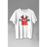 Kendim Seçtim Red Ball 4 Redball Kırmızı Top Crazy Baskılı Tişört T-Shirt Beyaz - 2XL - 63A-Beyaz