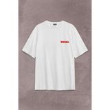 Kendim Seçtim Red Ball 4 Redball Kırmızı Top Crazy Sırt Ön Baskılı Oversize Tişört T-Shirt - Beyaz - XL