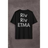 Kendim Seçtim Riv Riv Etma Karadeniz Şivesi Rivrivriv Etme Sırt Ön Baskılı Oversize Tişört T-Shirt - Siyah - 2XL