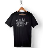 Kendim Seçtim Sherlock Holmes Evrim The Evolution Of Man Baskılı Siyah Unisex T-Shirt