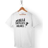 Kendim Seçtim Sherlock Holmes Evrim The Evolutıon Of Man Erkek Tişört - Beyaz - Renkli - XL
