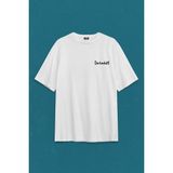 Kendim Seçtim Sırt Ön Baskılı Oversize Beyaz Aldi Beni Bi Darluk Karadeniz Trabzon Erkek T-Shirt