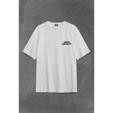 Kendim Seçtim Sırt Ön Baskılı Oversize Beyaz Amon Amarth Skull Logo Kuru Kafa Erkek T-Shirt