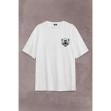 Kendim Seçtim Sırt Ön Baskılı Oversize Beyaz Angry Bear Head Kızgın Ayı Kafa Erkek T-Shirt