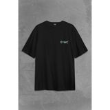 Kendim Seçtim Sırt Ön Baskılı Oversize Siyah Albert Einstein Rick And Morty Beyaz E=Mc2 Işık Hızı Erkek T-shirt