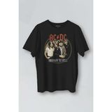 Kendim Seçtim Siyah Baskılı T-Shirt Ac/dc Angus Malcolm Young Hard Rock Ac Dc Gitar Guitar Unisex Tişört - XL