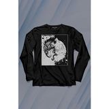 Kendim Seçtim Siyah Beyaz Ying Yang Iyilik Kötülük Asil Kurt Bozkurt Uzun Kollu Tişört Baskılı T-Shirt - 001-Siyah - 2XL
