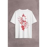 Kendim Seçtim Skull In The Wall Kurukafa Sokak Rock Metallica Sırt Ön Baskılı Oversize Tişört Unisex T-Shirt - Beyaz