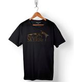 Kendim Seçtim Skyrim Dragon Logo The Elder Scrolls V Baskılı Siyah Unisex T-Shirt