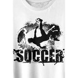 Kendim Seçtim Soccer Röveşata Gol Atan Futbolcu Taktik Baskılı Tişört T-Shirt Beyaz - 2XL - 63A-Beyaz