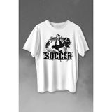 Kendim Seçtim Soccer Röveşata Gol Atan Futbolcu Taktik Baskılı Tişört T-Shirt Beyaz - XL - 63A-Beyaz