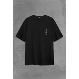 Kendim Seçtim Sol Anahtarı Gitar Guitar Saz Rock Caz Müzik Sırt Ön Baskılı Oversize Tişört T-Shirt - XL - Siyah