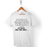 Kendim Seçtim Star Wars A Long Tıme Ago In A Galaxy Far Away Erkek Tişört - Beyaz - Renkli