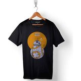 Kendim Seçtim Star Wars Bb-8 Bb8 Fathead Baskılı Tişört T-Shirt - Siyah