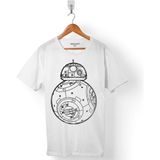 Kendim Seçtim Star Wars BB-8 BB8 Fathead Beyaz Erkek Tişört