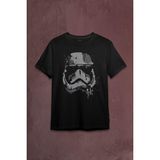 Kendim Seçtim Star Wars Mask Gri Baskılı Tişört T-Shirt - 2XL - Siyah