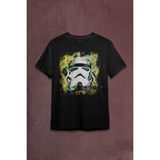 Kendim Seçtim Star Wars Mask Sarı Baskılı Tişört T-Shirt - Siyah
