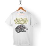 Kendim Seçtim Star Wars Millennium Falcon Yıldız Savaşları Beyaz Erkek Tişört
