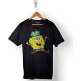 Kendim Seçtim Sunger Bob Esponya Baskılı Siyah Unisex T-Shirt