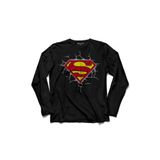 Kendim Seçtim Superman Super Man Logo 3 Boyutlu Uzun Kollu Tişört