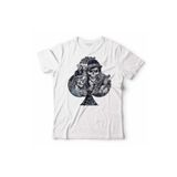 Kendim Seçtim T01B3372 Beyaz Chıcano Style Maça Kızı As Gungs Kuru Kafa Erkek T-shirt