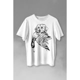 Kendim Seçtim T01S3773 Dog Duck Av Köpeği ve Ördek Köpek Hunting Baskılı Beyaz Unisex T-shirt