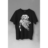 Kendim Seçtim T01S3773 Dog Duck Av Köpeği ve Ördek Köpek Hunting Baskılı Siyah Unisex T-shirt