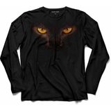Kendim Seçtim T04S1854 Cats Kara Kediler Göz Black Cat Eye Uzun Kollu T-shirt
