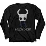 Kendim Seçtim T04S3454 Siyah Hollow Knıght Ghost Cadılar Bayramı Kuru Kafa Uzun Kollu Erkek T-shirt