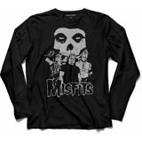 Kendim Seçtim T04S3482 The Mısfıts Punk Rock Death Comes Rıppıng Uzun Kollu Siyah Erkek T-shirt