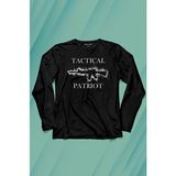 Kendim Seçtim Tactical Patriot Military Tüfek Silüeti Uzun Kollu Tişört Baskılı T-Shirt - 001-Siyah - XS