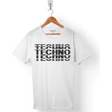 Kendim Seçtim Techno Music Hard Müzik Logo Beyaz Erkek Tişört