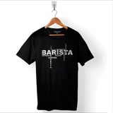 Kendim Seçtim The Barista Coffee Kahve Espresso Maker Syphon Baskılı Tişört Unisex T-Shirt - Siyah - XS